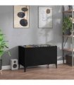 vidaXL Record Cabinet | Black | Engineered Wood, Metal | 74.5 x 38 x 48 cm