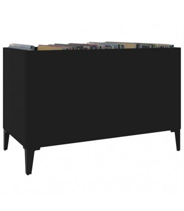 vidaXL Record Cabinet | Black | Engineered Wood, Metal | 74.5 x 38 x 48 cm