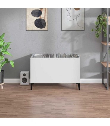 vidaXL Record Cabinet | White | Engineered wood, metal | Medium | Record Cabinet