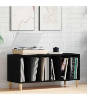 vidaXL Record Cabinet Black Oak 100 x 38 x 48 cm Engineered Wood