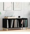 vidaXL Record Cabinet Black Oak 100 x 38 x 48 cm Engineered Wood