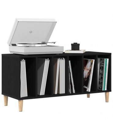 vidaXL Record Cabinet Black Oak 100 x 38 x 48 cm Engineered Wood