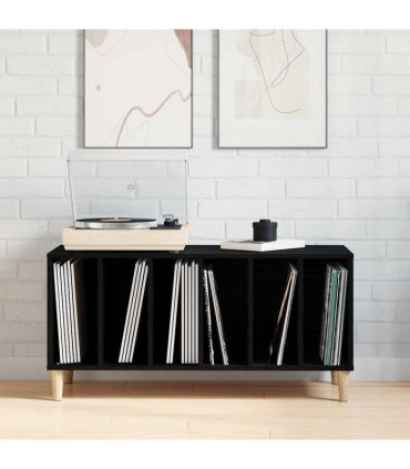 vidaXL Record Cabinet Black Oak 100 x 38 x 48 cm Engineered Wood