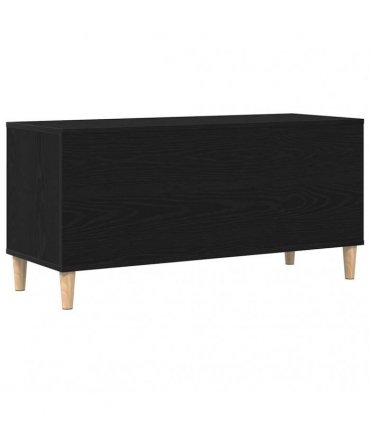 vidaXL Record Cabinet Black Oak 100 x 38 x 48 cm Engineered Wood