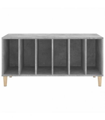 vidaXL Record Cabinet | Concrete Grey | Engineered wood, solid eucalyptus wood