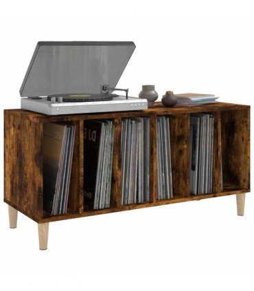 vidaXL Record Cabinet | Smoked Oak | Engineered Wood | Medium | Record Cabinet