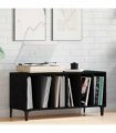 vidaXL Record Cabinet Black Oak 100 x 38 x 48 cm Engineered Wood — V0672039682