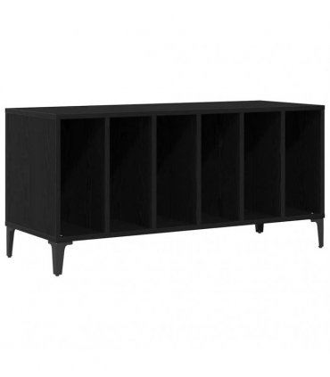 vidaXL Record Cabinet Black Oak 100 x 38 x 48 cm Engineered Wood — V0672039682