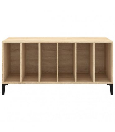 vidaXL Record Cabinet | Sonoma Oak | Engineered Wood, Metal | Medium | Cabinet