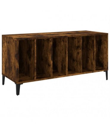 vidaXL Record Cabinet Smoked Oak 100x38x48 cm Engineered Wood