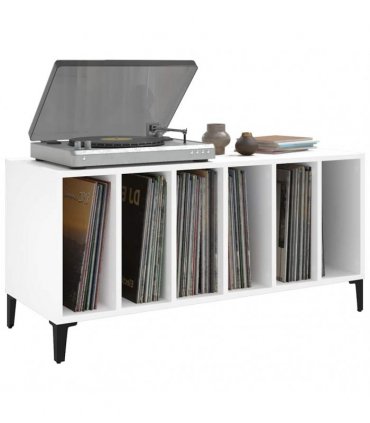 vidaXL Record Cabinet | White | Engineered wood, metal | Medium | Record Cabinet — V0672039688