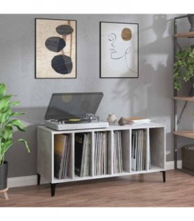 vidaXL Record Cabinet | Concrete grey | Engineered wood, metal | Record Cabinet