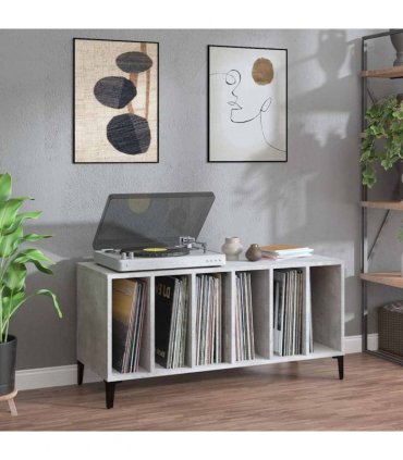 vidaXL Record Cabinet | Concrete grey | Engineered wood, metal | Record Cabinet