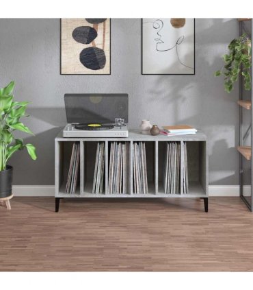 vidaXL Record Cabinet | Concrete grey | Engineered wood, metal | Record Cabinet