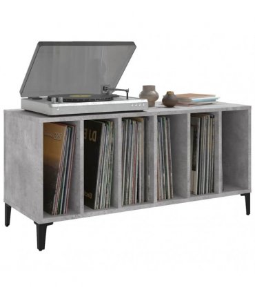 vidaXL Record Cabinet | Concrete grey | Engineered wood, metal | Record Cabinet