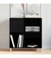 vidaXL Record Cabinet Black Oak 84.5 x 38 x 89 cm Engineered Wood