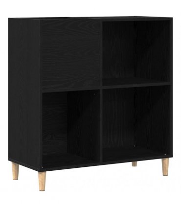 vidaXL Record Cabinet Black Oak 84.5 x 38 x 89 cm Engineered Wood