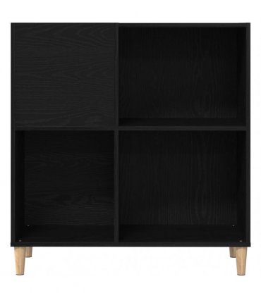 vidaXL Record Cabinet Black Oak 84.5 x 38 x 89 cm Engineered Wood