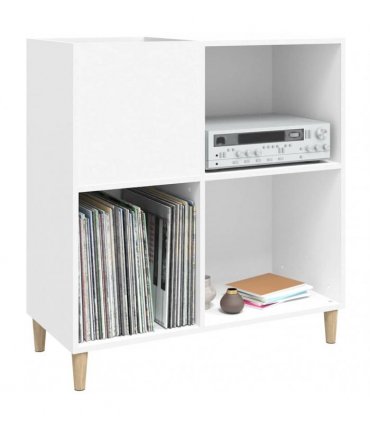 vidaXL Record Cabinet White 84.5x38x89 cm Engineered Wood