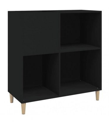 vidaXL Record Cabinet | Black | Engineered wood, solid eucalyptus wood | Medium
