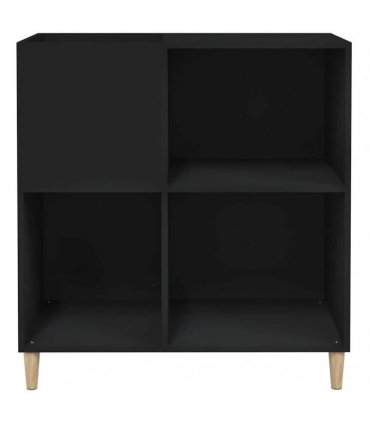 vidaXL Record Cabinet | Black | Engineered wood, solid eucalyptus wood | Medium