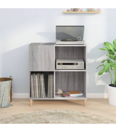 vidaXL Record Cabinet Grey Sonoma 84.5x38x89 cm Engineered Wood