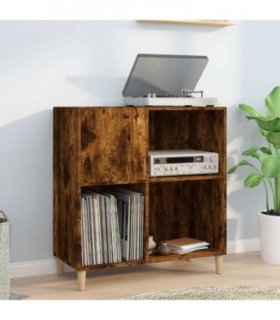 vidaXL Record Cabinet Smoked Oak 84.5x38x89 cm Engineered Wood