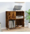 vidaXL Record Cabinet Smoked Oak 84.5x38x89 cm Engineered Wood