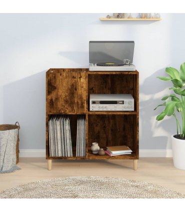 vidaXL Record Cabinet Smoked Oak 84.5x38x89 cm Engineered Wood