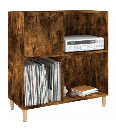 vidaXL Record Cabinet Smoked Oak 84.5x38x89 cm Engineered Wood
