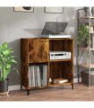 vidaXL Record Cabinet | Smoked oak | Engineered wood, metal | Medium