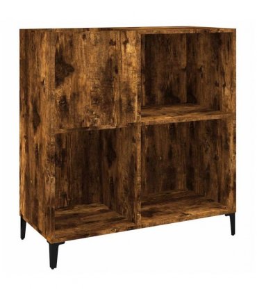 vidaXL Record Cabinet | Smoked oak | Engineered wood, metal | Medium