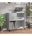 vidaXL Record Cabinet | Concrete grey | Engineered wood, Metal | Medium