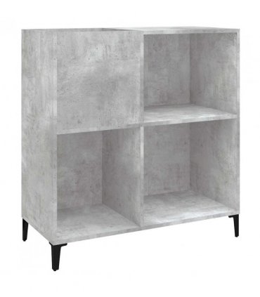 vidaXL Record Cabinet | Concrete grey | Engineered wood, Metal | Medium