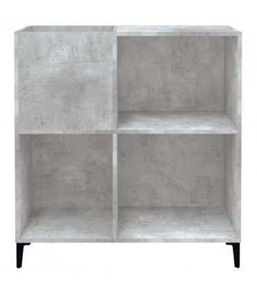 vidaXL Record Cabinet | Concrete grey | Engineered wood, Metal | Medium