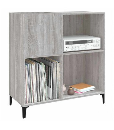 vidaXL Record Cabinet Grey Sonoma 84.5x38x89 cm Engineered Wood — V0672039707