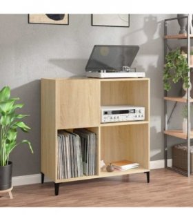 vidaXL Record Cabinet | Sonoma oak | Engineered wood, metal | 84.5 x 38 x 89 cm