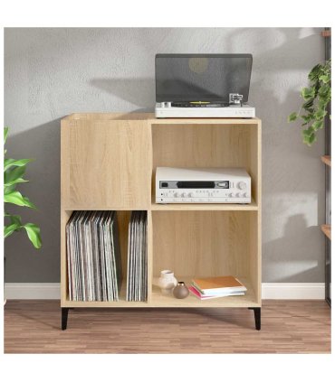 vidaXL Record Cabinet | Sonoma oak | Engineered wood, metal | 84.5 x 38 x 89 cm