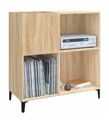 vidaXL Record Cabinet | Sonoma oak | Engineered wood, metal | 84.5 x 38 x 89 cm