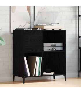 vidaXL Record Cabinet Black Oak 84.5 x 38 x 89 cm Engineered Wood — V0672039709