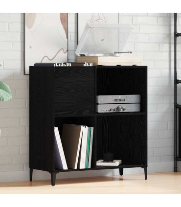 vidaXL Record Cabinet Black Oak 84.5 x 38 x 89 cm Engineered Wood — V0672039709