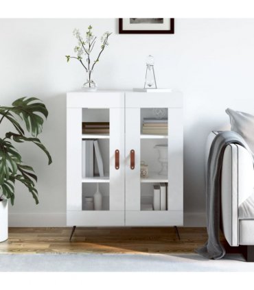 vidaXL Sideboard High Gloss White 69.5x34x90 cm Engineered Wood — V0672039763