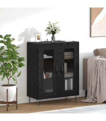 vidaXL Sideboard Black Oak 69.5 x 34 x 90 cm Engineered Wood — V0672039768