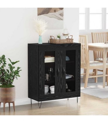 vidaXL Sideboard Black Oak 69.5 x 34 x 90 cm Engineered Wood — V0672039768