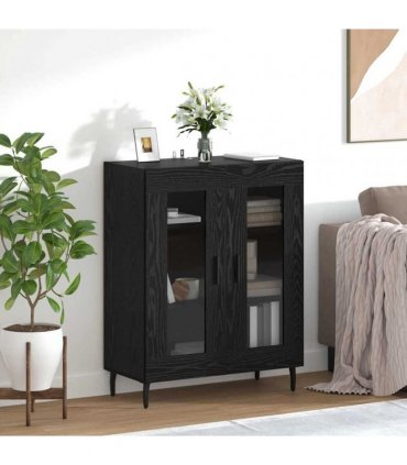 vidaXL Sideboard Black Oak 69.5 x 34 x 90 cm Engineered Wood — V0672039787