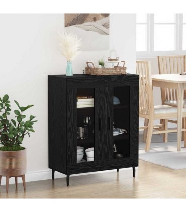 vidaXL Sideboard Black Oak 69.5 x 34 x 90 cm Engineered Wood — V0672039787