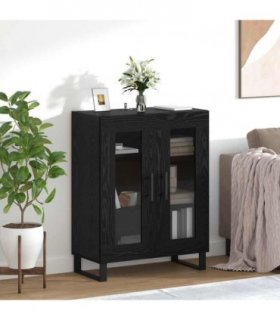 vidaXL Sideboard Black Oak 69.5 x 34 x 90 cm Engineered Wood — V0672039799