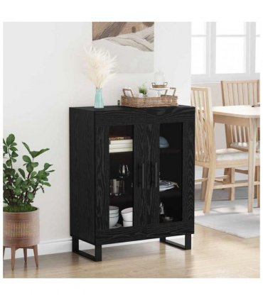 vidaXL Sideboard Black Oak 69.5 x 34 x 90 cm Engineered Wood — V0672039799