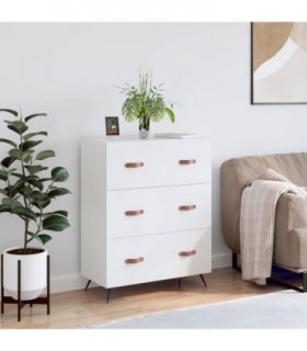 vidaXL Chest of Drawers White 69.5x34x90 cm Engineered Wood