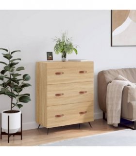 vidaXL Chest of Drawers Sonoma Oak 69.5x34x90 cm Engineered Wood